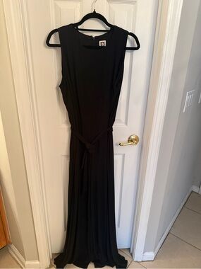 Anne Klein Black Sleeveless Jumpsuit with Waist Tie